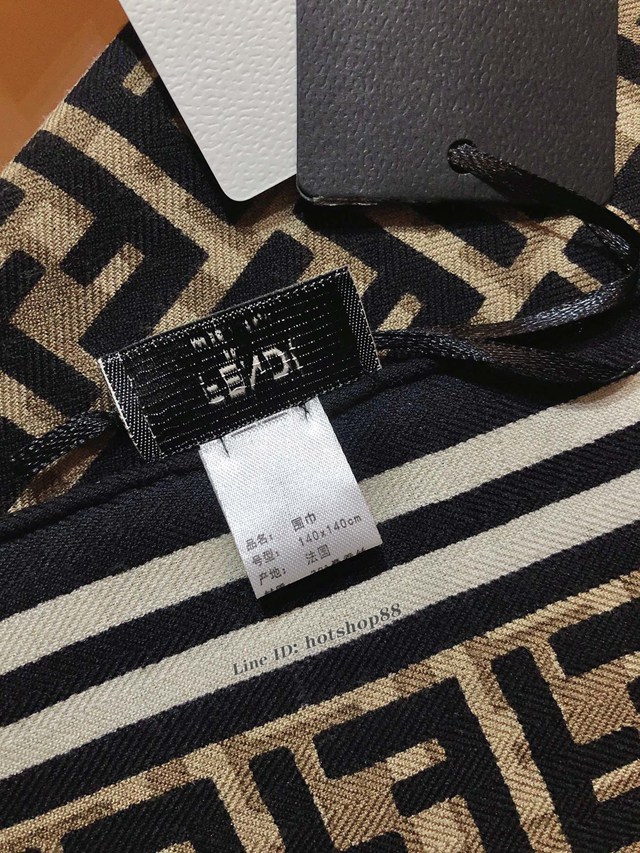 Fendi專櫃新款原單芬迪全幅FF彩條140cm絲絨方巾 mmyj1529